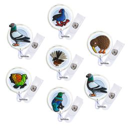 Dog Tag Id Card Bird Cartoon Badge Reel Retractable Nurse Funny Holder Name Decorative With Alligator Clip For Office Worker Hospital Otisw