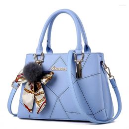 Bag PU Leather Large Capacity Woman Scarves Handbag Geometric Stitching Shoulder Luxury Designer Crossbody Ladies Purse