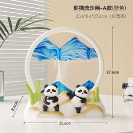 Decorative Objects Figurines Modern gifts for living room new home decorations panda quicksand paintings TV cabinets foyer H240517 G89E