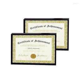 Frames 2 Pc Black Certificate 8.5x11.7 Inch HD Horizontal And Vertical Po Frame For Wall Art Exhibit Metal Picture