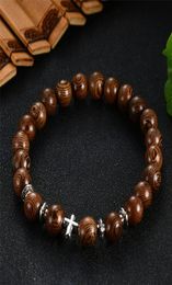 Charm Bracelets Vintage Brown Wood Beaded Bracelet Men's Personality Punk Retro Jewellery Fashion Accessories5735719