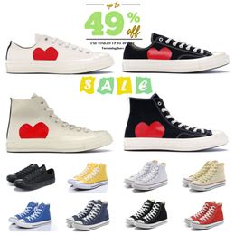 OG Designer Chucks Taylors Casual Shoes All Star Low 1970S HIGH Multi-Heart White Black Commes des Garcons x Classic 70 Treinadores Flat Treinadores Vintage