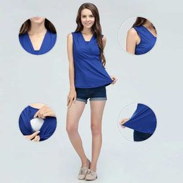 Maternity Tops Tees Summer Maternity Breastfeeding Tops Lactation Clothes Pregnancy Clothes For Pregnant Women Vest Tank Tops Y240518