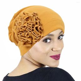 Ethnic Clothing Est Muslim Hijab Flower Headscarf Hat Beanies Bonnet Women Cancer Chemo Cap Hair Loss Head Cover Wrap Headband Turbante