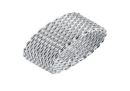 Stylish Band Rings Silver Plated Round Braided Pattern S925 Silver Flat Ring Trendy Generous Designed Jewellery Female Party Gifts P2297439