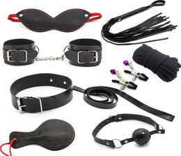 22ss Sex toys Massagers 8 piecepack adult games product for couples bondage restraint Set Handcuff Whip mask rope erotic Kit sex 5474892