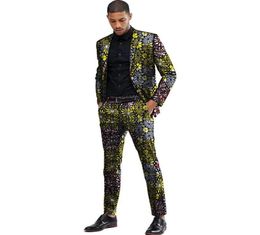 Pop 2019 African Men Suits Dashiki Print Suit Jacket And Pant Men Blazers African Clothing Festive Man Blazer For Party Customized9134117