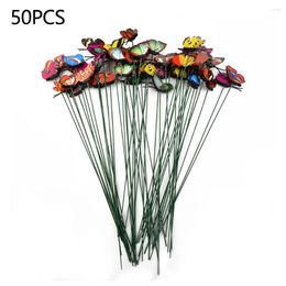 Garden Decorations 50pcs Simulation Butterflies Yard Plant Flowerpot Colorful Butterfly Stakes Decoration Outdoor Decor Flower Pots