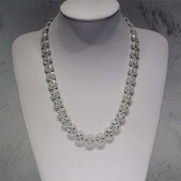 KIBO New Design Iced Out Sterling Sier Baguette Tennis Chain Moissanite Tennis Necklace