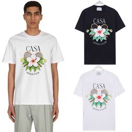 Ubgf Casablanca Men's T-shirts 2024 Summer Mens and Womens Fashion Printed Double Yarn Pure Cotton Short Sleeved T-shirt Designer Casa Blanca