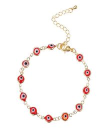 ZHINI 1 PC Fashion Gold Chain Bangle Bracelets for Women Red Blue Evil Eye Enamel Bead Statement Bracelet Party Jewelry Gift G10269507980