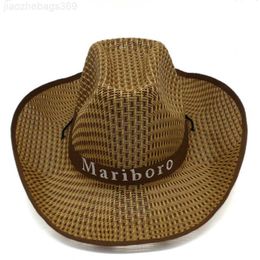 Wide Brim Hats Bucket Hats New Plaid Unisex Western Cowboy Hats Trend Straw Weavings Tourist Cap Wide Brim Sunhat for Men Women Cowboy Cowgirl Outdoor Hats