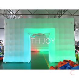 wholesale 10x5x4mH (33x16.5x13.2ft) free ship to door outdoor activities LED colorful lighting inflatable lawn tent,oxford inflatable nightclub tent for party