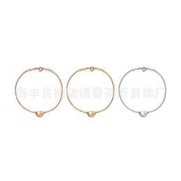 Hot Picking Classic TFF 925 Silver Plated Bean Bracelet with DoTFF and Internet Celebrity Same Style Instagram Style Simple Womens Handicraft