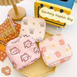 Storage Bags Women Cute Cosmetic Makeup Tampon Bear Rabbiti Napkin Pouch Bag Coin Purse Sanitary Mini Data Cables Organiser