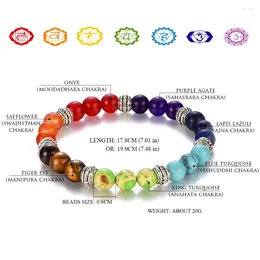 Charm Bracelets Natural Stone Beaded 7 Chakra Bangles For Women Men Yoga Buddha Player Small / Big 2 Sizes Dorp