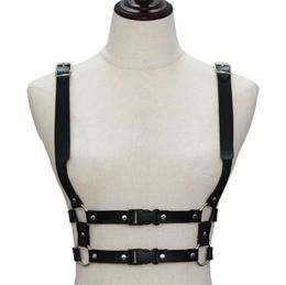 Leather Harness Goth Punk Body Chain For Women Garters Strap Bondage Halterneck Collar Gothic Waist Shoulder Necklace Harajuku Pen3635834