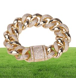 Mens Gold Bracelets Luxury Designer Iced Out Bracelet Hip Hop Jewelry Bling Diamond Cuban Link Chain Charm Bangle Fashion Style New7421761