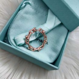 Designer New 925 Sterling Silver Advanced Version V Gold Personalized Trendy Hardwai Horseshoe Smooth Double U Ring MI5G