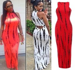 Fashion 2018 Women Tank Dress Casual vestido Print Lady Summer Sexy Bandage Bodycon Stretch Party Clubwear Long Maxi Dress 297785369