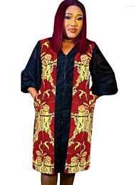 Casual Dresses 2024 Spring For Women African Dashiki Print Loose Boubou Dubai Turkey Party Evening Gown Female Clothing Boho Dress