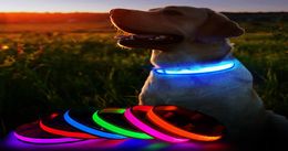 Dog Collars Leashes MASBRILL LED Luminous Pet Supplies Waterpoof Safety Glow Necklace Flashing Lighting Up Accessories 2210118655662