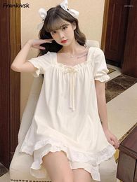 Women's Sleepwear Pyjama Sets Women Korean Princess Style Summer Sweet Baggy Cosy Simple Half Sleeve Casual Chic Outdoor Homewear College