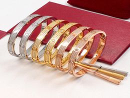 Silver Nail Bracelets Cuff Bracelet Gold Bangle Womens Mens Diamond Gemstone Screwdriver Screw Top Quality Stainless Steel Gift De6136993