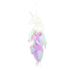 Unicorn Dream Catchers Handmade Feather Dreamcatchers for Wall Hanging Decoration Unicron Party Decoration Craft9240363