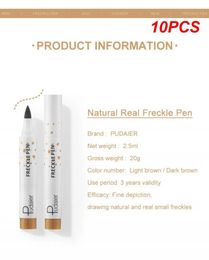 10 pieces of natural freckle pen soft brown freckle pen waterproof dot pen Sunkised contour makeup tool 240507