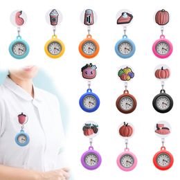 Childrens Watches Halloween Pumpkin Clip Pocket Medical Hang Clock Gift On Watch Nurse Fob With Second Hand Sile Drop Delivery Otzc2