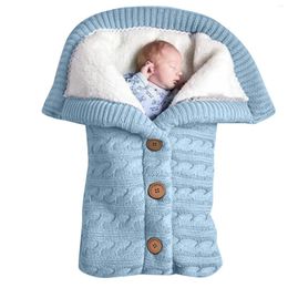 Blankets Baby Sleeping Bag Born Receiving Girl Boy Winter Warm Knitted Swaddle Blanket Accessories