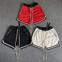 Lu Men Shorts Summer Sport Workout Zipper Pocket Plu Size High Street Athletic Workout Gm Fie Men Meh Short