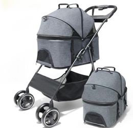 Dog Car Seat Covers Pet Cat Stroller Carrier Bag Folding Born Baby Pull Cart Fourwheel Transporter Travel8645626
