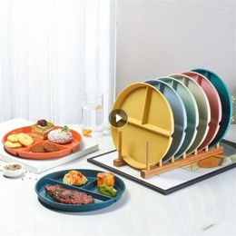 Plates Round Wheat Straw Portable Kitchen Durable Dinner Plate Simple Household Environmental Friendly Dining Fashion Micro-wave Oven
