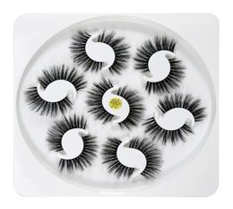 Fake Eyelashes 7 Pairs 5D Faux Mink Hair Natural Long soft Fluffy Eyelash extension Black Thick False Lashes Wholes Dramatic V8140228