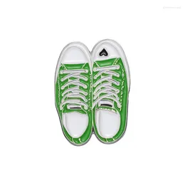 Brooches Green Canvas Shoes Enamel Pins Sneaker Plimsolls Brooch Lapel Badges Jewelry Gift For Friends Women