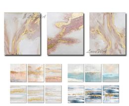 Abstract Gold Foil Line Art Paintings 100 Handmade Acrylic Canvas Modern Wall Decor Art Newest Wall Unframe Decor Oil Painting3113686858