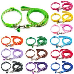 24Sets Dog Cat Leash Adjustable Leashes Collar Puppy Outdoor Walking Chihuahua Terier Schnauzer Outdoor Traction Rope General 240517