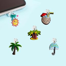 Cell Phone Straps Charms Summer Theme Cartoon Shaped Dust Plug Cute Anti Compatible With Kawaii Usb Type-C Charging Port Charm For D Otsm2