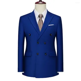 Men's Suits Green Double Breasted Formal Men Suit Jacket Custom Made Slim Fit Wedding Groom Coats Solid Colour Blazer 2024 Hombre 6XL