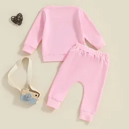 Clothing Sets Baby Girl Clothes Sweatsuit Wild Like My Curls Toddler Sweatshirt Solid Long Pants Fall Winter Outfit