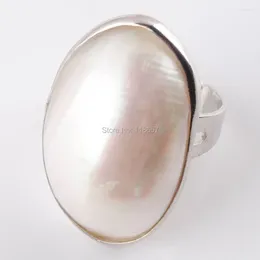 Cluster Rings YOWOST Mother Of Pearl Natural Abalone Shell Finger Adjustable Jewellery Women Girl Christmas Present Milky Colour IX3052