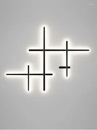 Wall Lamp Nordic Minimalist El Front Desk Niche Living Room Model Decoration LED Cross Line Long Staircase