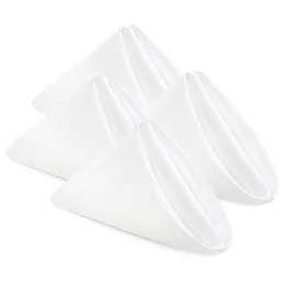 Table Napkin 4pcs 50x50cm Wholesale White Polyester Reusable Tea Towel Wedding Party Christmas Decor Retro Burrs