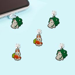 Other Cell Phone Accessories White Rabbit Cartoon Shaped Dust Plug New Type-C Usb Charging Port Anti Charm Cute Compatible With Kawaii Otpfr