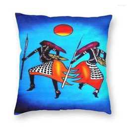 Pillow Ethnic Tribal Aesthetic War Dance Throw Cover Home Decorative Africa Life African Girl 45x45cm For Sofa