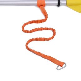 1PC Elastic Kayak Paddle Leash Adjustable With Safety Hook Fishing Rod Pole Coiled Lanyard Cord Tie Rope Rowing Boat Accessories 240514