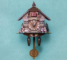 Wall Clocks Cuckoo Clock Handicraft Vintage Wooden Tree House For Bedroom Living Room School Office4045834