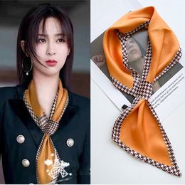 New Small Ear Scarf Printed Small Scarf Cross Thin Scarf Korean Versatile Scarf Wholesale